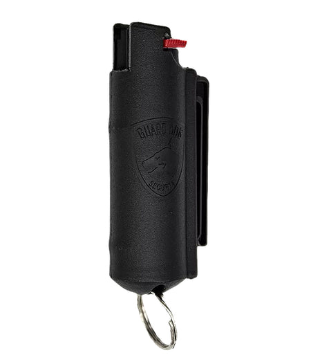 Guard Dog Quick Action Red Pepper Spray 16 ft Black with Belt Clip and Keychain