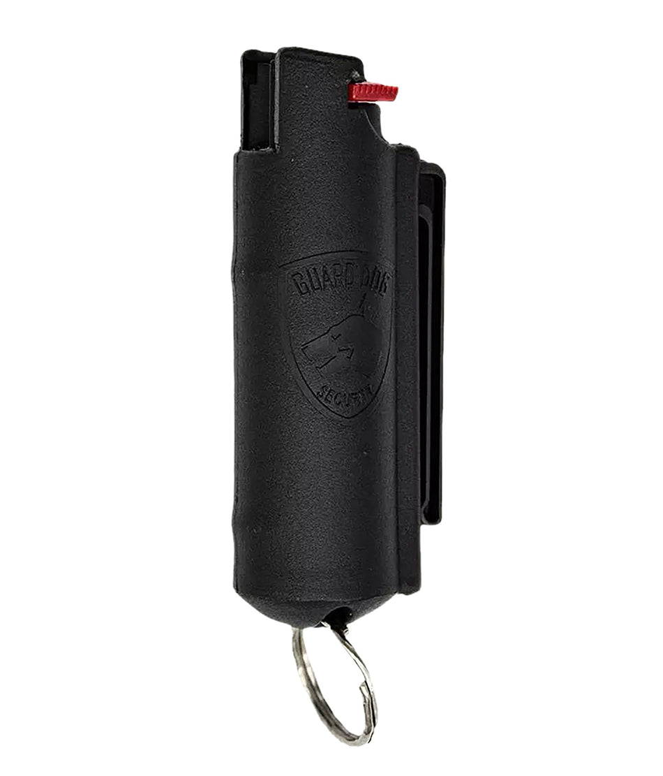 Guard Dog Quick Action Red Pepper Spray 16 ft Black with Belt Clip and Keychain