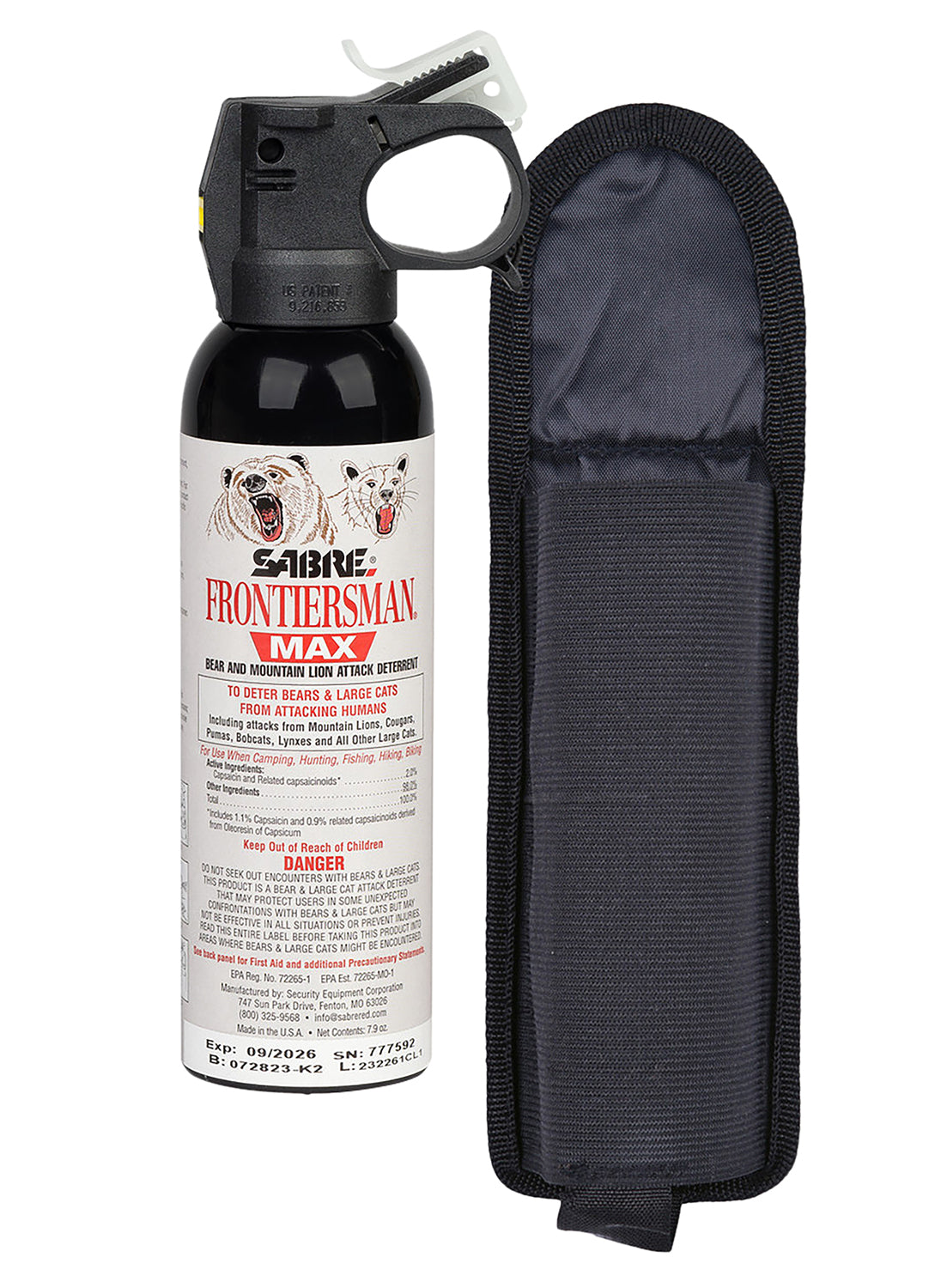 Sabre Frontiersman MAX Bear Mountain Lion Deterrent Spray 7.90oz 40ft with Holster