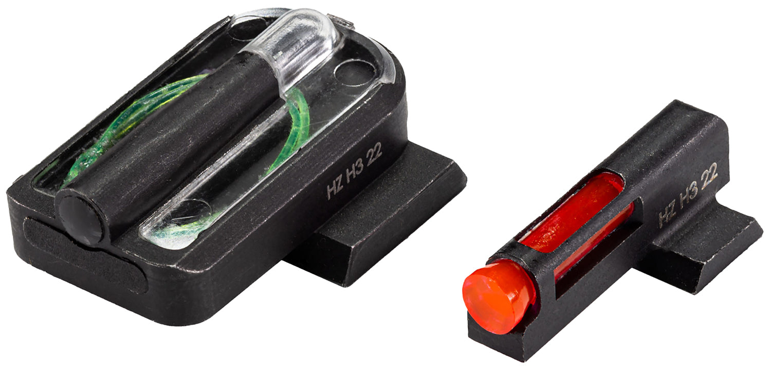 HiViz SFHFD21 FastDot H3 Red/Green Tritium Fiber Optic Sight Set Black Frame for Springfield Hellcat Pro