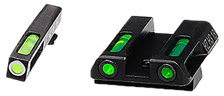 HiViz GLN421 LiteWave H3 Green Tritium & Fiber Optic Sight Set Orange Front for Glock 42/43/43X/48
