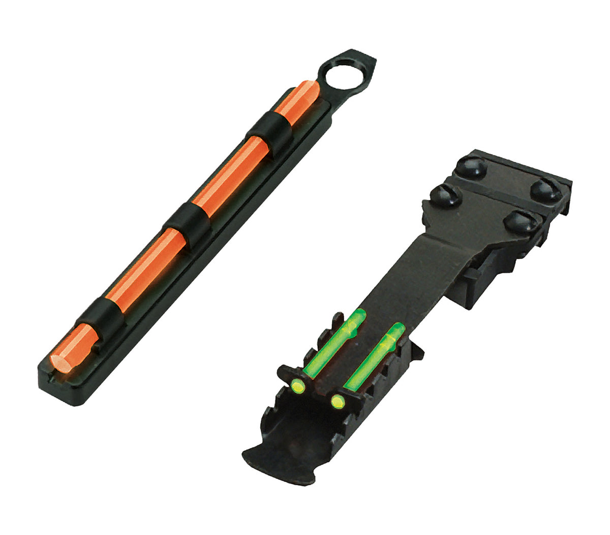 HiViz TB2004 TomBuster II Turkey Hunting Sight Combo Adjustable Rear Green/Orange Front Fits Ribbed Shotguns