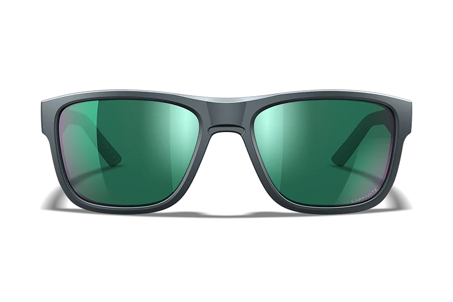 Wiley X AC6OVN17 Ovation Protective Eyewear – Green Mirror Lens, Dark Gray Frame