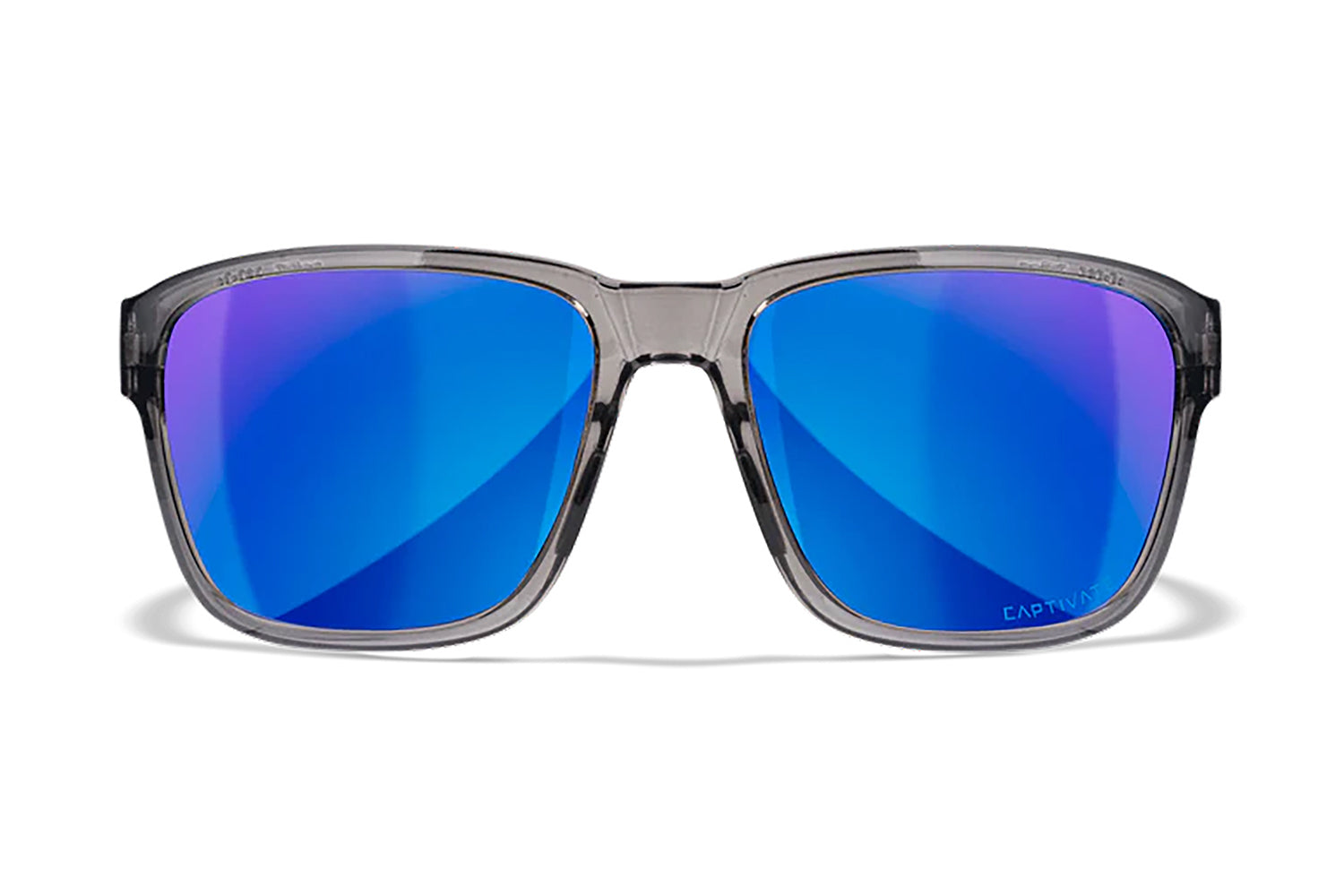 Wiley X AC6TRK09 Trek M/L Protective Eyewear – Blue Mirror Lens, Gloss Crystal Dark Gray Frame