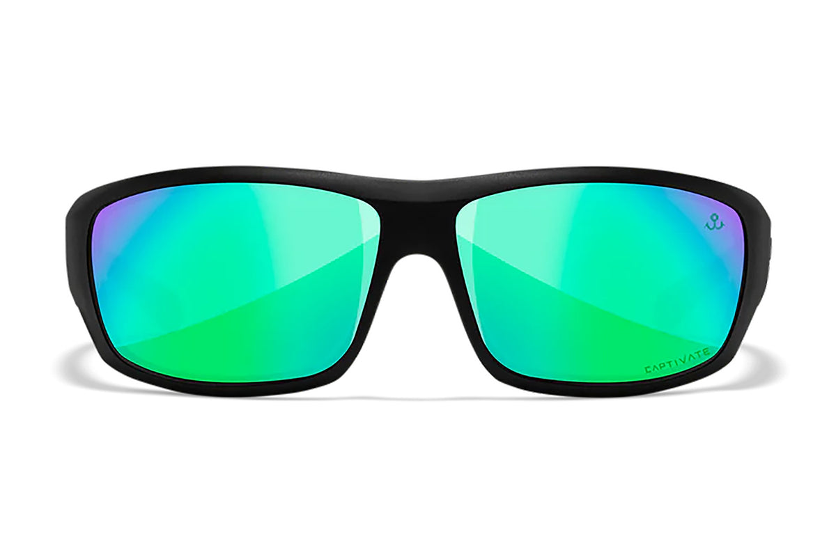 Wiley X ACOME22 Omega Green Mirror Polycarbonate Lens Matte Black Frame Safety Glasses