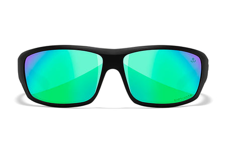 Wiley X ACOME22 Omega Green Mirror Polycarbonate Lens Matte Black Frame Safety Glasses