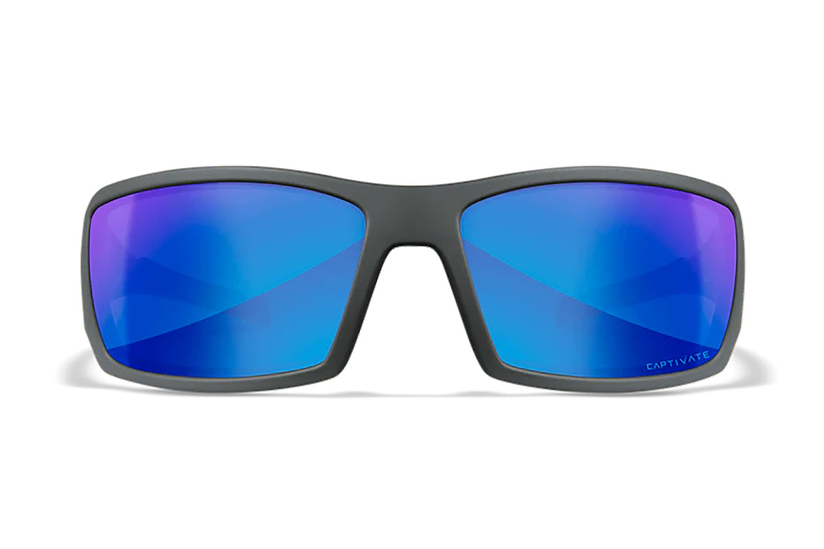 Wiley X SSTWI09 Twisted M/L Blue Mirror Polycarbonate Lens Matte Gray Frame Safety Glasses