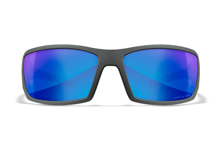 Wiley X SSTWI09 Twisted M/L Blue Mirror Polycarbonate Lens Matte Gray Frame Safety Glasses