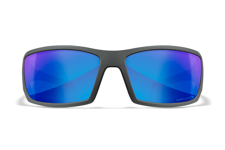 Wiley X SSTWI09 Twisted M/L Blue Mirror Polycarbonate Lens Matte Gray Frame Safety Glasses