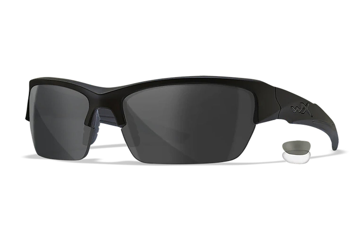 Wiley X CHVAL07 Valor Medium Smoke Gray/Clear Polycarbonate Lens Matte Black Frame Safety Glasses