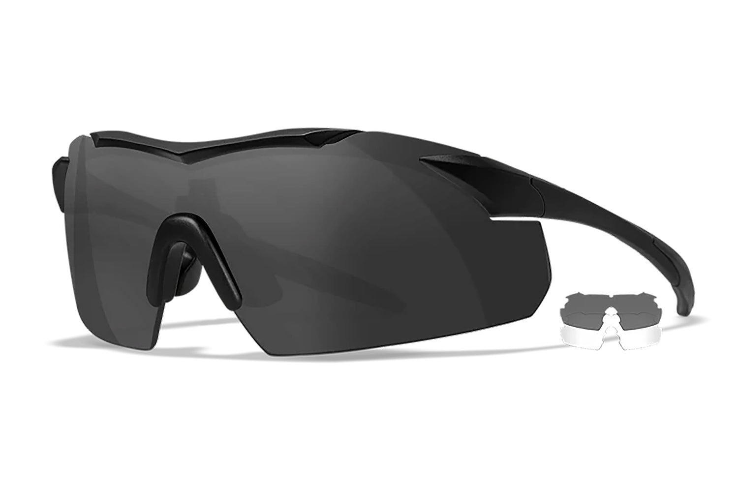 Wiley X 3501 Vapor Smoke Gray/Clear Polycarbonate Lens Matte Black Frame Safety Glasses