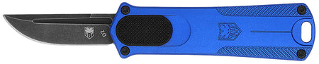 CobraTec CALI952BLUDNS California 952 CA Compliant 1.75" OTF Drop Point Black Stonewashed D2 Blade Blue Anodized Handle