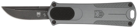 CobraTec CALI952GRYDNS California 952 CA Compliant 1.75" OTF Drop Point Black Stonewashed D2 Blade Gray Anodized Handle