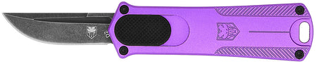 CobraTec CALI952PURDNS California 952 CA Compliant 1.75" OTF Drop Point Black Stonewashed D2 Blade Purple Anodized Handle