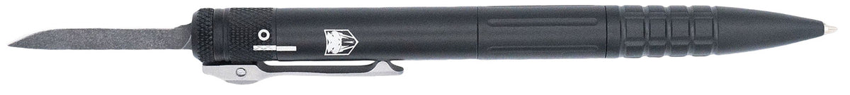 CobraTec CNCOTFPBLKGEN2 Tactical Pen Gen II Black Aluminum OTF Pen Knife D2 Steel Blade