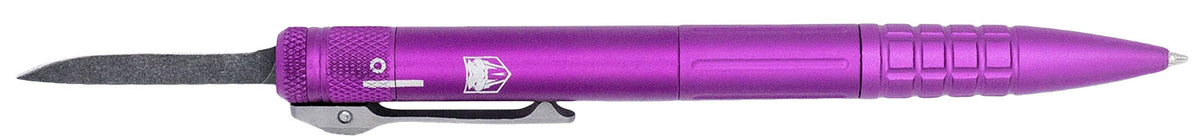 CobraTec CNCOTFPPURGEN2 Tactical Pen Gen II Purple Aluminum OTF Pen Knife D2 Steel Blade