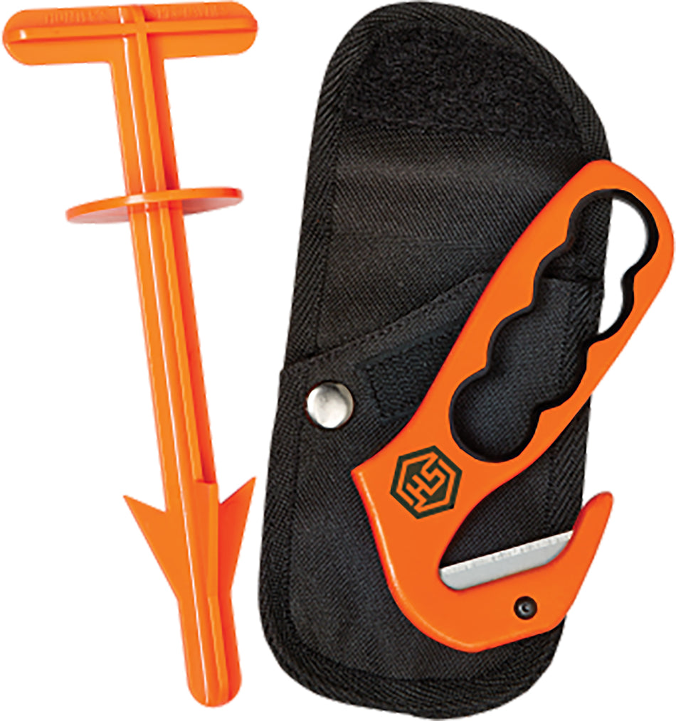 Hunter's Specialties HS-01610 Butt Hook Combo Gut Hook and Butt Out 2 Field Dressing Tool Set with Carry Pouch