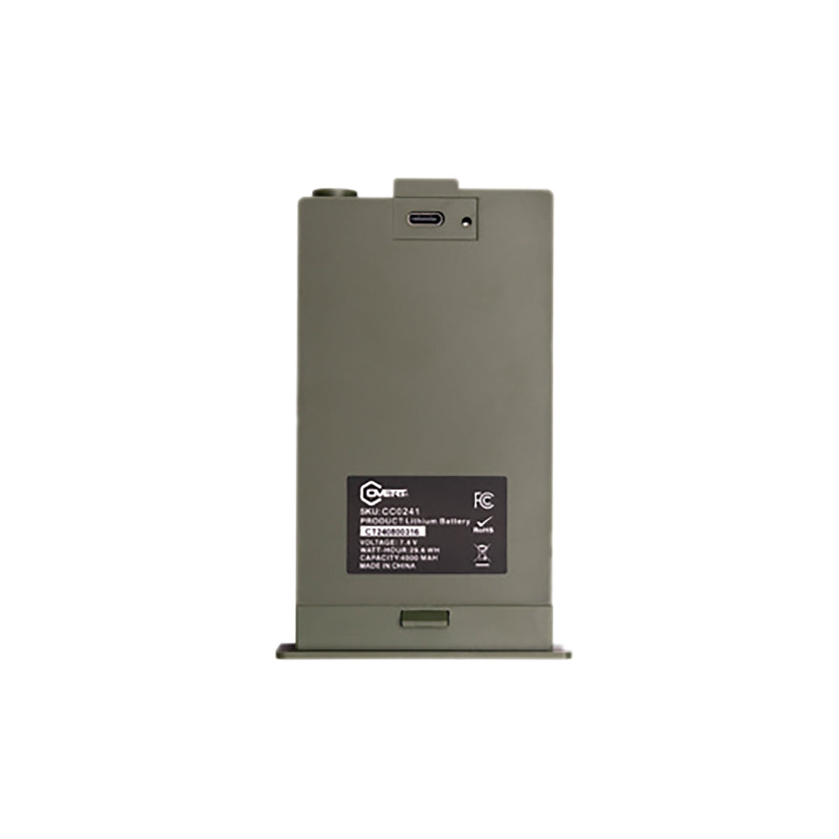Covert Scouting Cameras CC0241 Lithium Battery Pack 7.4V 4000mAh OD Green for Interceptor Models