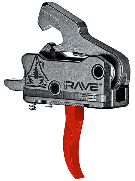 Rise Armament Rave PCC Curved Trigger Black/Red for Pistol Caliber Carbine AR9
