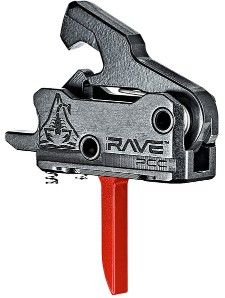 Rise Armament T017FPCCRED Rave PCC Flat Trigger Black/Red Single-Stage for AR9