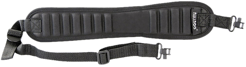 Bulldog BD837 Ribbed Black Rifle Sling with Deluxe Locking Swivels