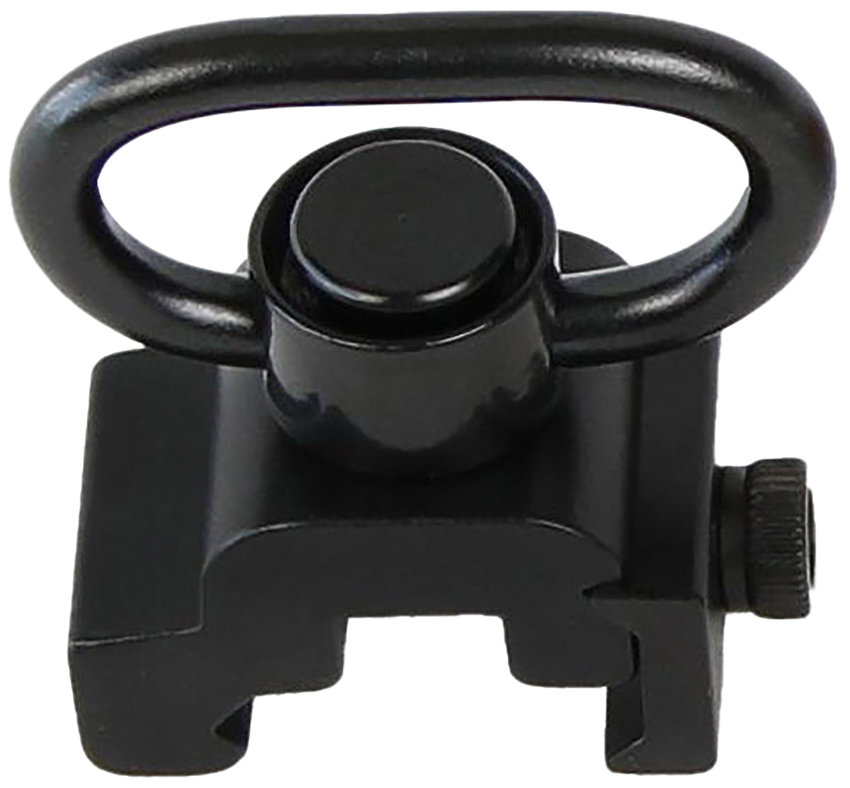 Bulldog BD886 Deluxe QD Push Button Swivel Black 1.25" Steel Rail Mount