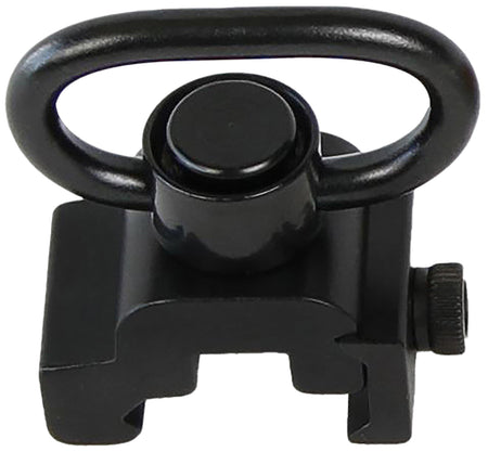 Bulldog BD886 Deluxe QD Push Button Swivel Black 1.25" Steel Rail Mount