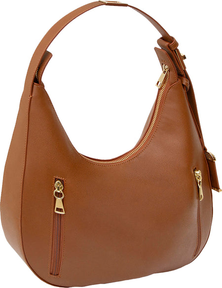 Bulldog Cases Hobo Style Concealed Carry Shoulder Bag, Polyurethane, Cognac BDP-092