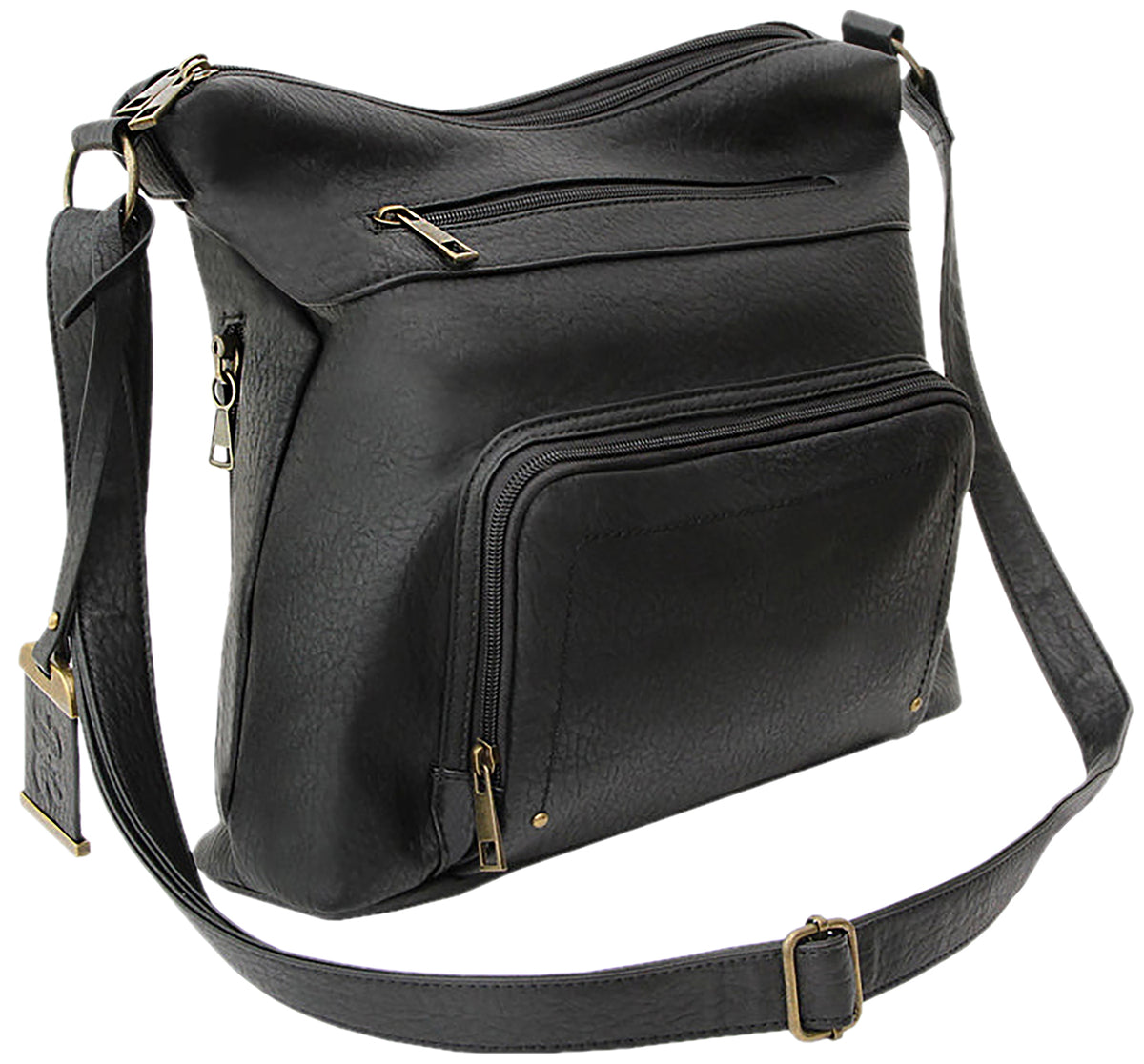 Bulldog Cases Cross Body Concealed Carry Purse with Holster, Black Polyurethane BDP-081