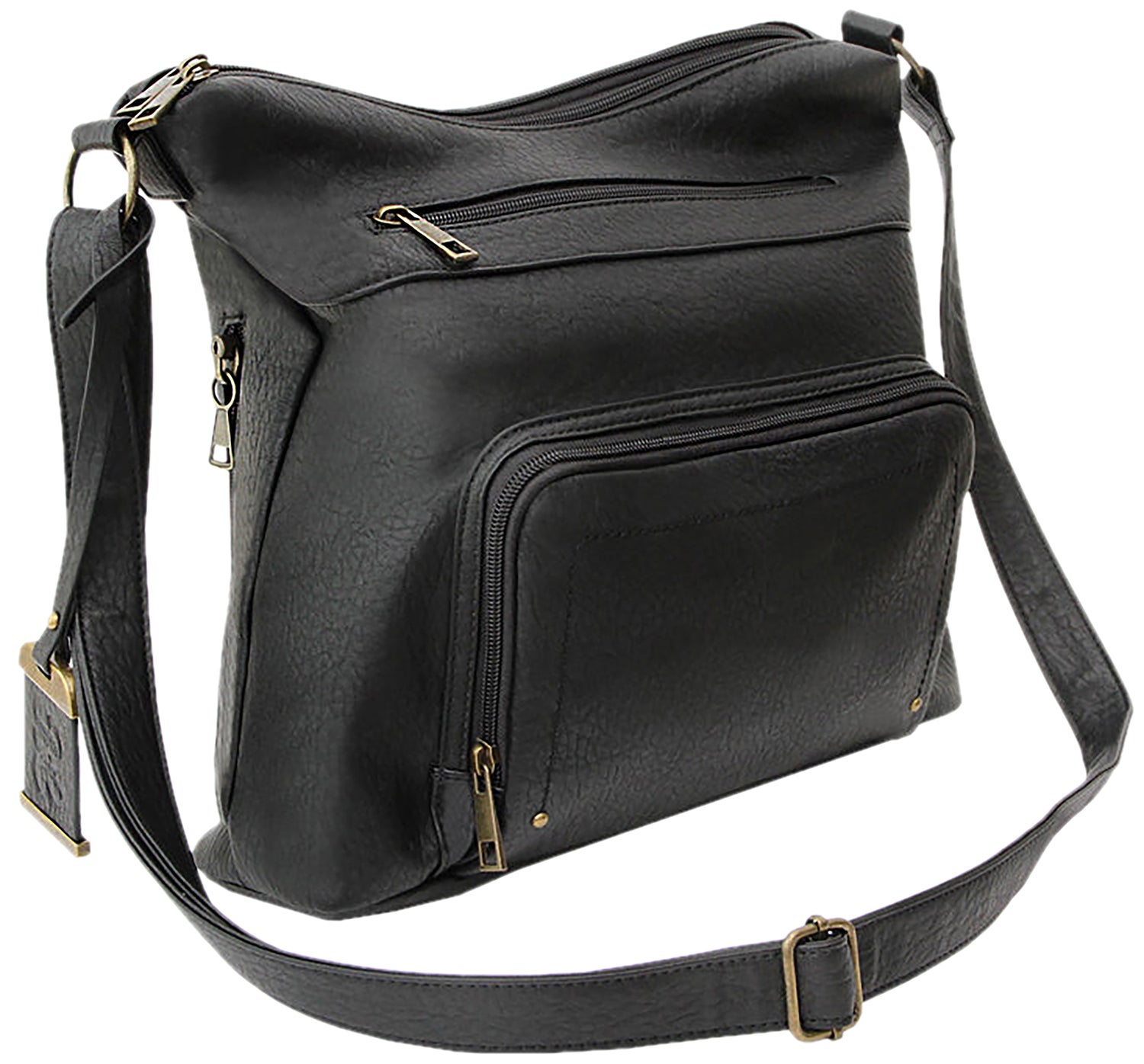 Bulldog Cases Cross Body Concealed Carry Purse with Holster, Black Polyurethane BDP-081