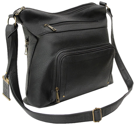 Bulldog Cases Cross Body Concealed Carry Purse with Holster, Black Polyurethane BDP-081