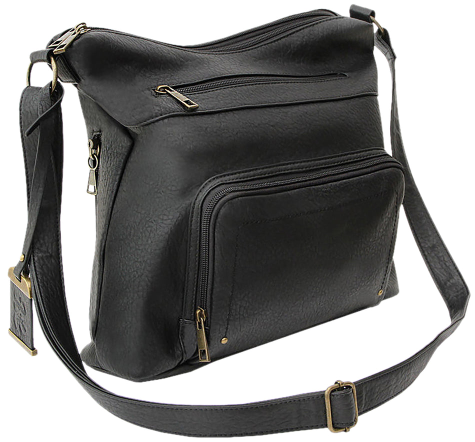 Bulldog Cases Cross Body Concealed Carry Purse with Holster, Black Polyurethane BDP-081