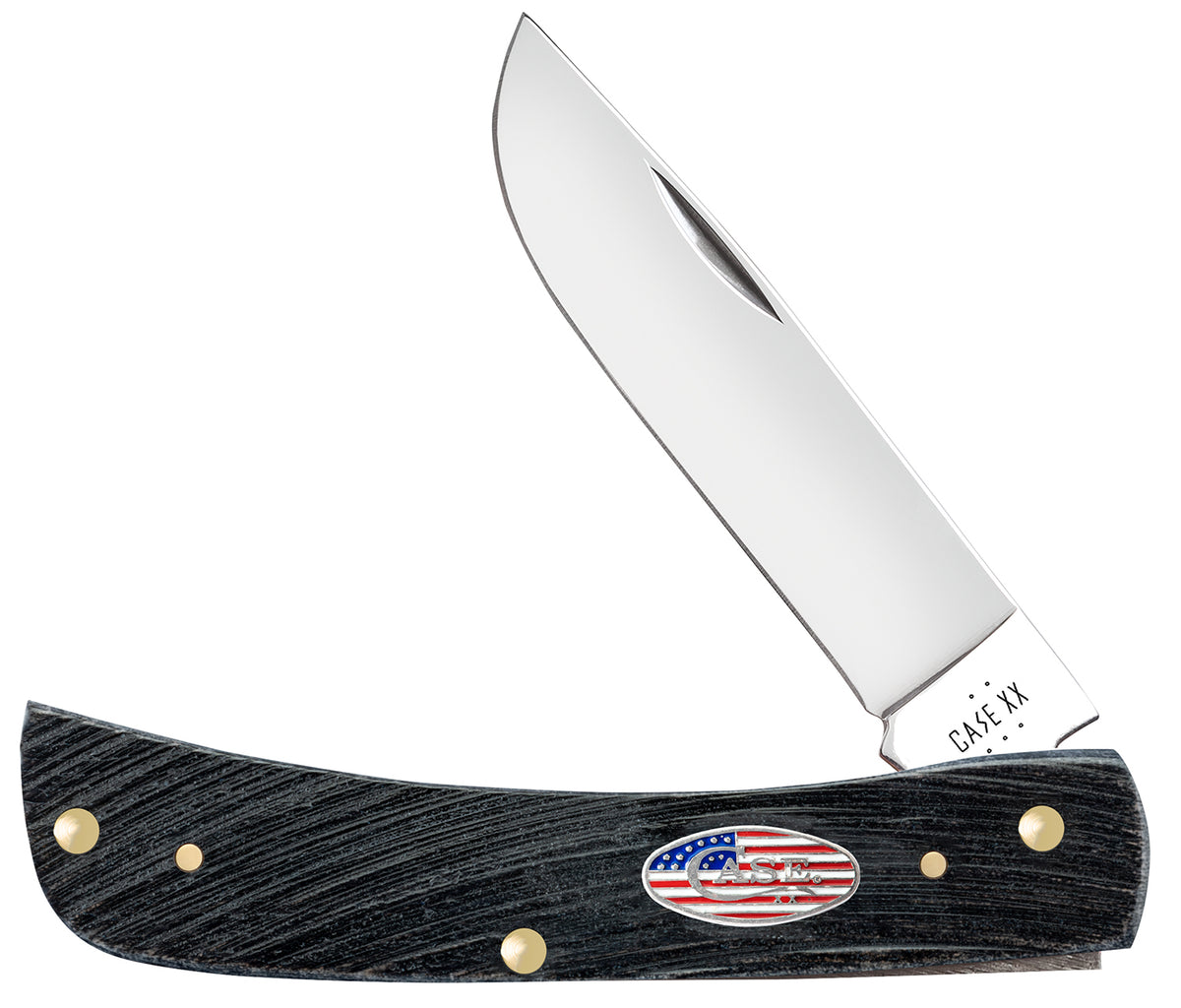 Case 53062 Sod Buster Stars & Stripes 3.70" Folding Skinner Knife, Tru-Sharp SS Blade, Gray Bone Handle