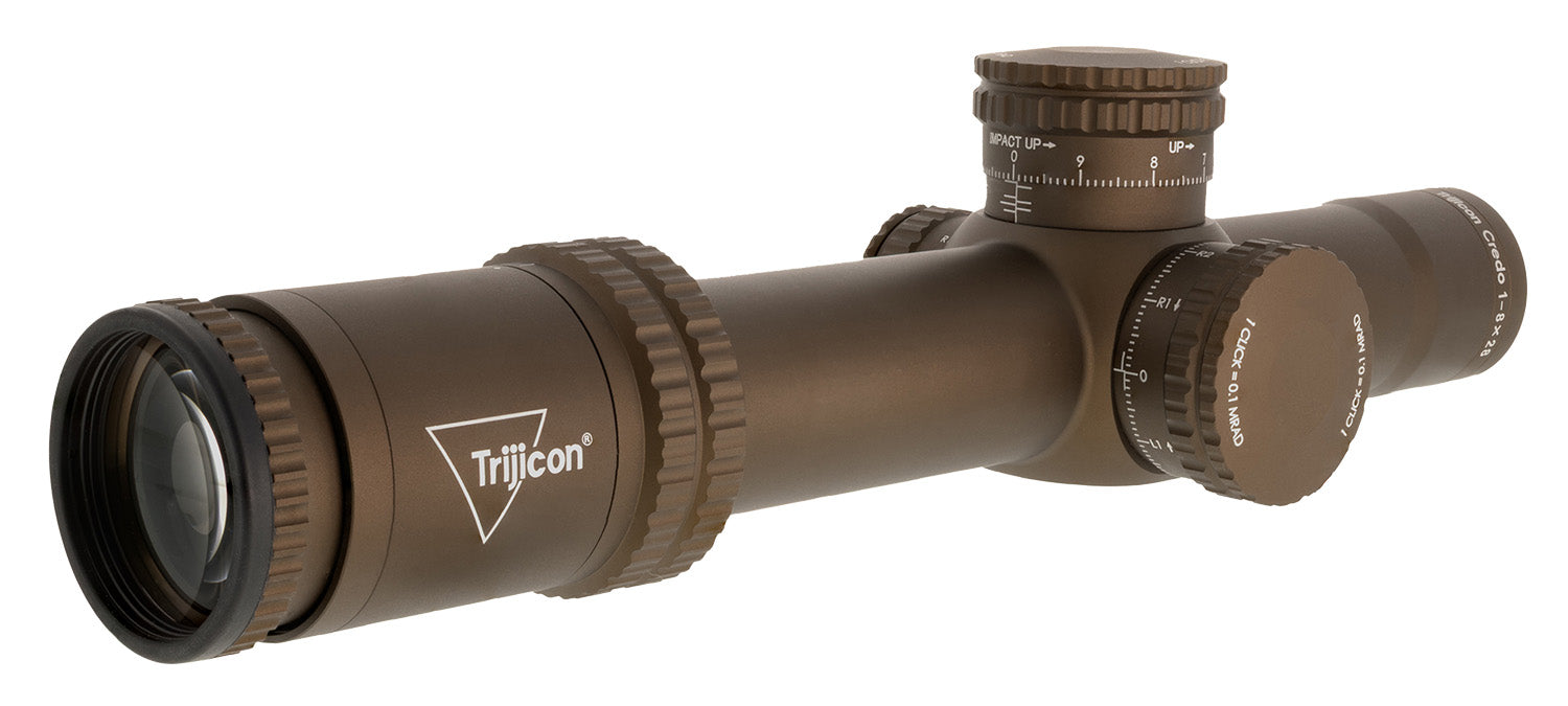 Trijicon 2900056 Credo 1-8x28mm FFP 34mm Tube MRAD Reticle Coyote Brown Riflescope