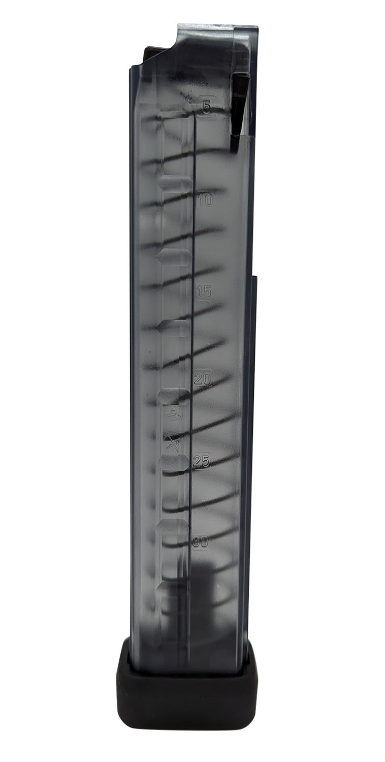B&T Firearms BT30183N 30rd 9mm Luger Magazine Fits MP9/TP9/APC9/SPC9 Translucent Black Polymer
