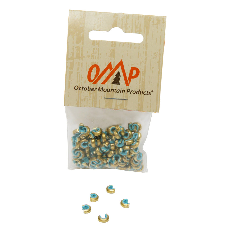October Mountain Target Blue Brass Nock Sets 100 Pack