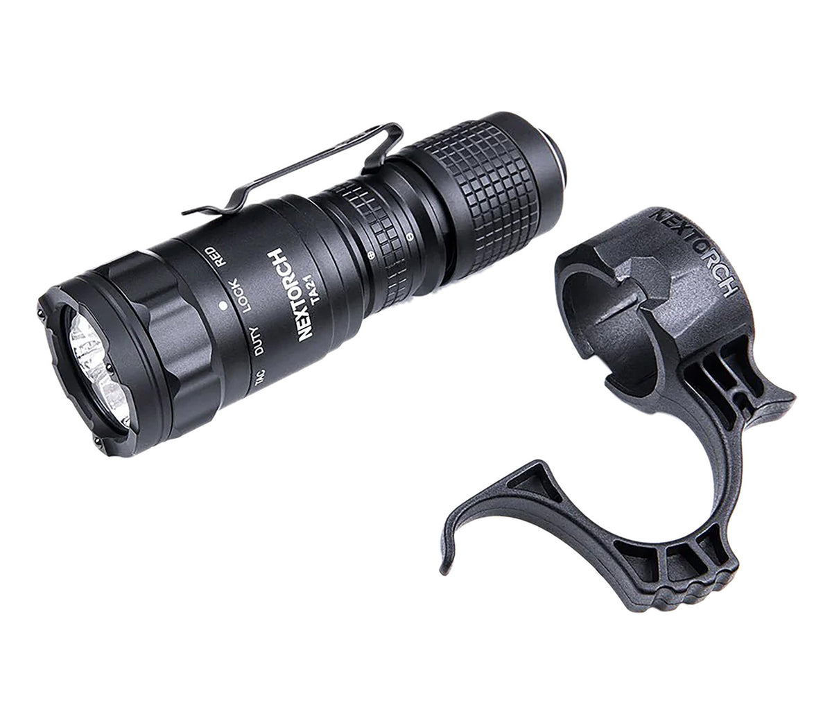 Nextorch TA21 Tactical Flashlight Black 1300 Lumens with Tactical Ring