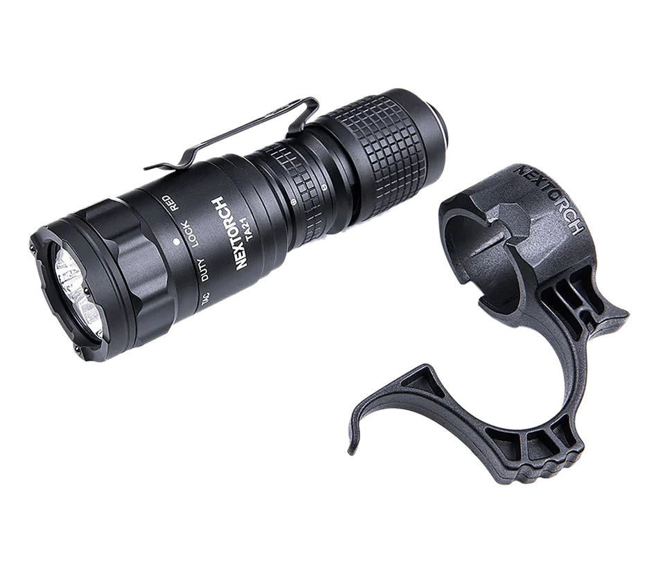 Nextorch TA21 Tactical Flashlight Black 1300 Lumens with Tactical Ring