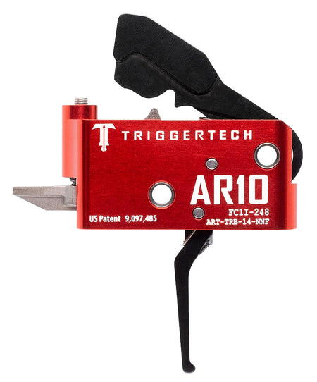 TriggerTech ARTTRB14NNF Diamond AR-10 Drop-In Trigger Black/Red Straight