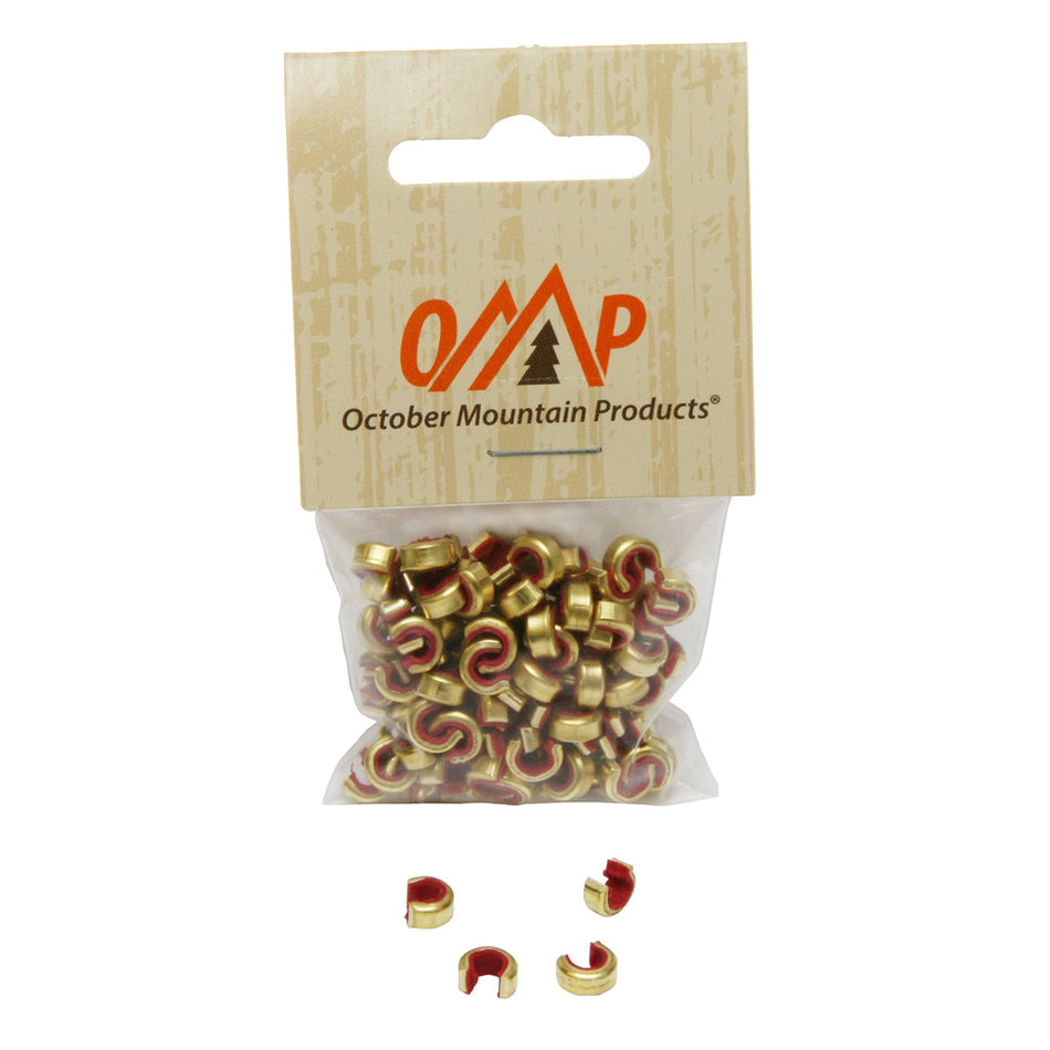 October Mountain XL Red Brass Nock Sets 100 Pack