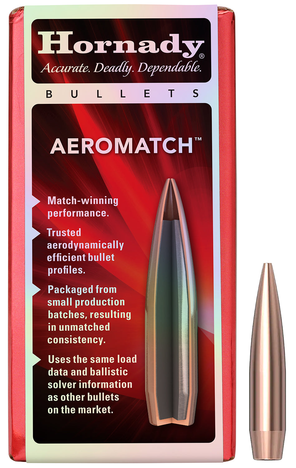 Hornady AeroMatch .224 77gr HPBT Match Reloading Bullets 100/Box
