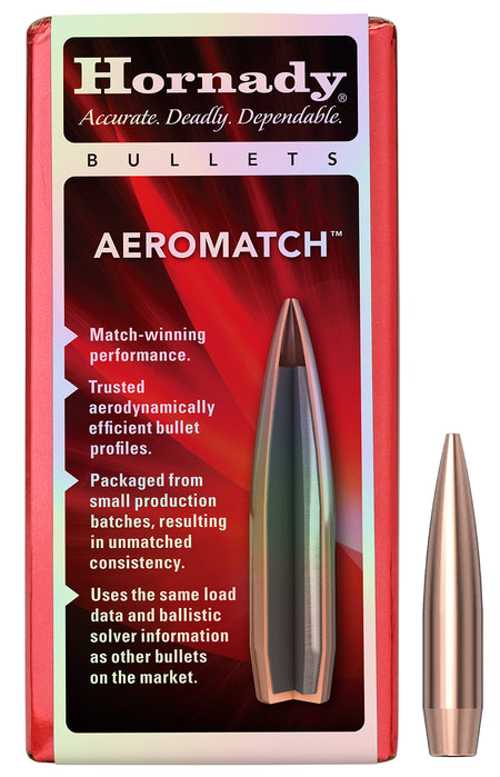 Hornady Aeromatch .264 6.5mm 140gr Reloading Bullets 100/Box