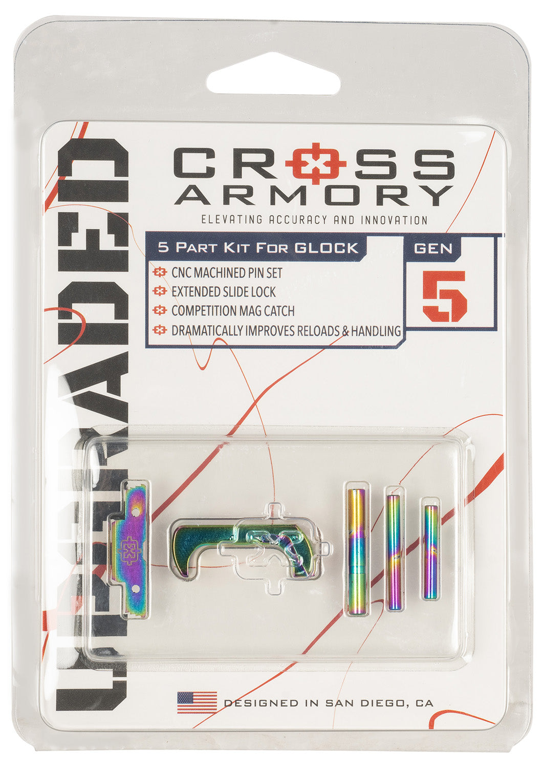 Cross Armory 3-Piece Upgrade Kit for Glock Gen5 - Rainbow Aluminum
