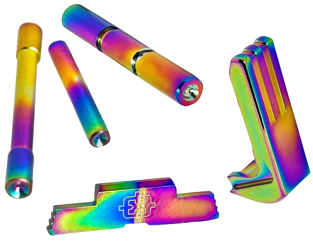Cross Armory CRG43SOKPL 3-Piece Upgrade Kit for Glock 43 Rainbow Anodized Aluminum