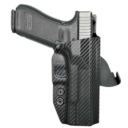 Rounded Gear Kydex OWB Paddle Holster Fits Glock 17 Black Carbon Fiber Right Hand