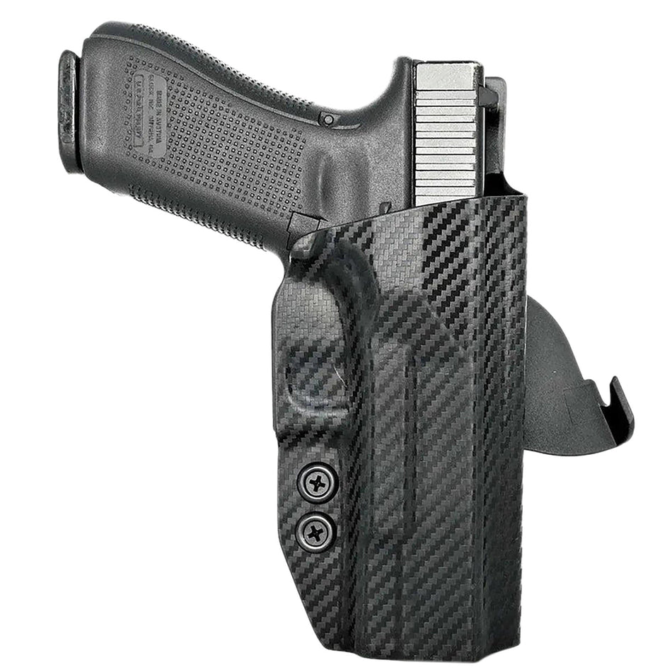 Rounded Gear Kydex OWB Paddle Holster Fits Glock 17 Black Carbon Fiber Right Hand