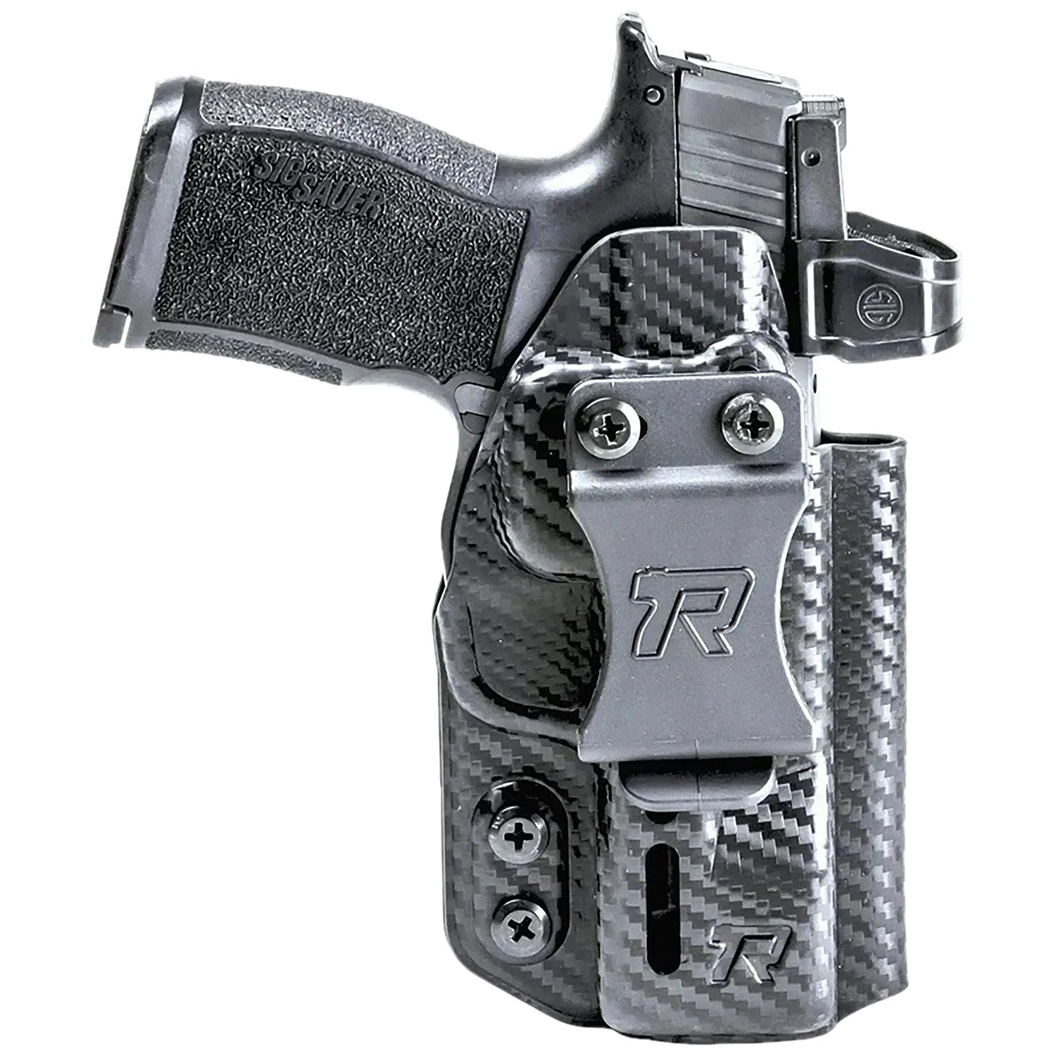 Rounded Gear Druid IWB/OWB Kydex Holster Fits Sig P365 X Macro Black Carbon Fiber Ambidextrous