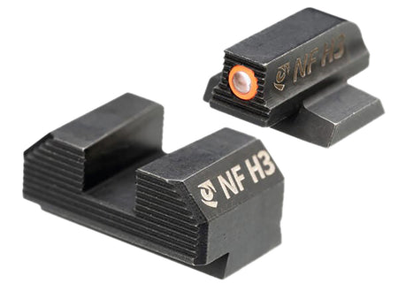 Night Fision CNK-030-163-193-OGZG Optics Ready Stealth Tritium Night Sights for Canik MC9 – Orange Outline