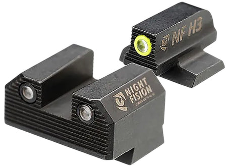 Night Fision CNK-029-187-250-YGZG Optics Ready Stealth Tritium Night Sights for Canik METE SF – Yellow Outline