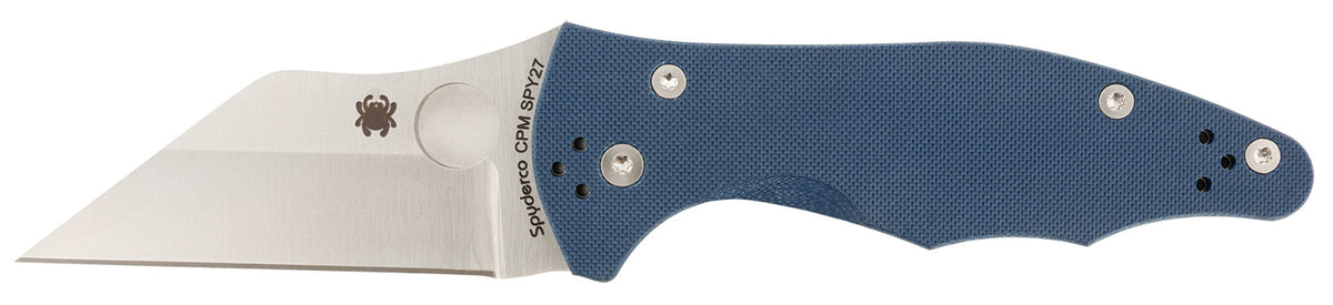 Spyderco C85GPCBL2 Yojimbo 2 Folding Knife 3.20" Wharncliffe Plain CPM SPY27 Blade, Cobalt Blue G10 Handle
